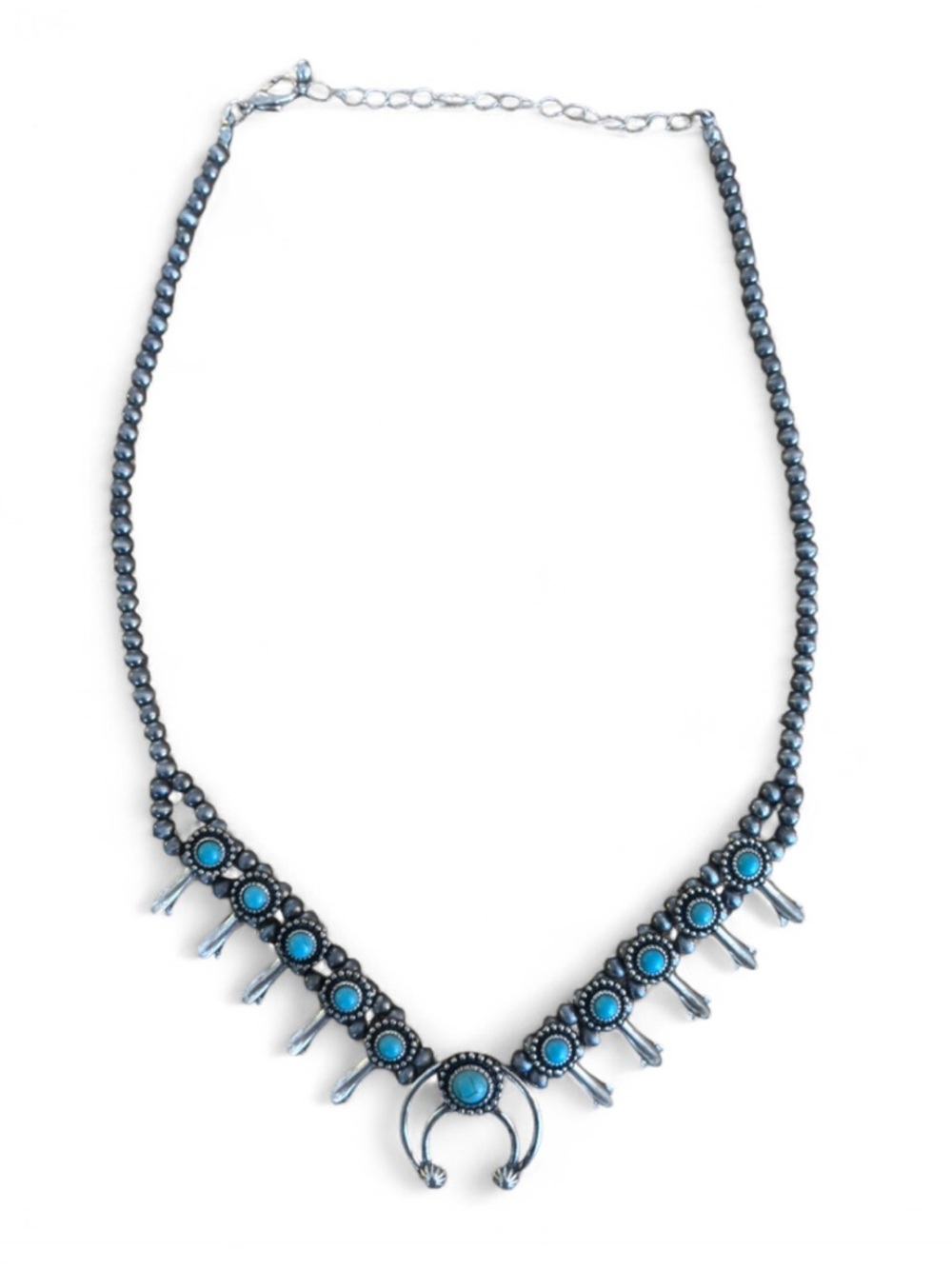 Turquoise squash Blossom Necklace